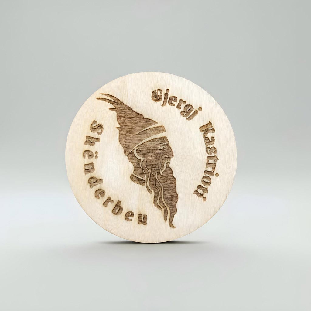 Portreti i Heroit Kombëtar Gjergj Kastrioti Skënderbeu, gdhendur në dru, magnet, suvenir prodhura në Shqipëri - symbol.al
Gjergj Kastrioti Skenderbeu skanderbeg portrait Albanian hero, magnet, souvenir made in Albania symbol.al