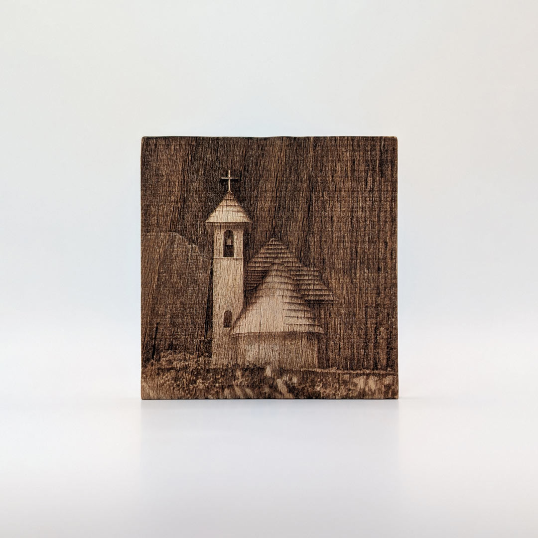 Thethi Church carved in wood – 3D Wood Bas-relief, souvenir made in Albania - symbol.al
Kisha e Thethit gdhendur në dru - basoreliev 3D në dru ahu, prodhuar në Shqipëri - symbol.al