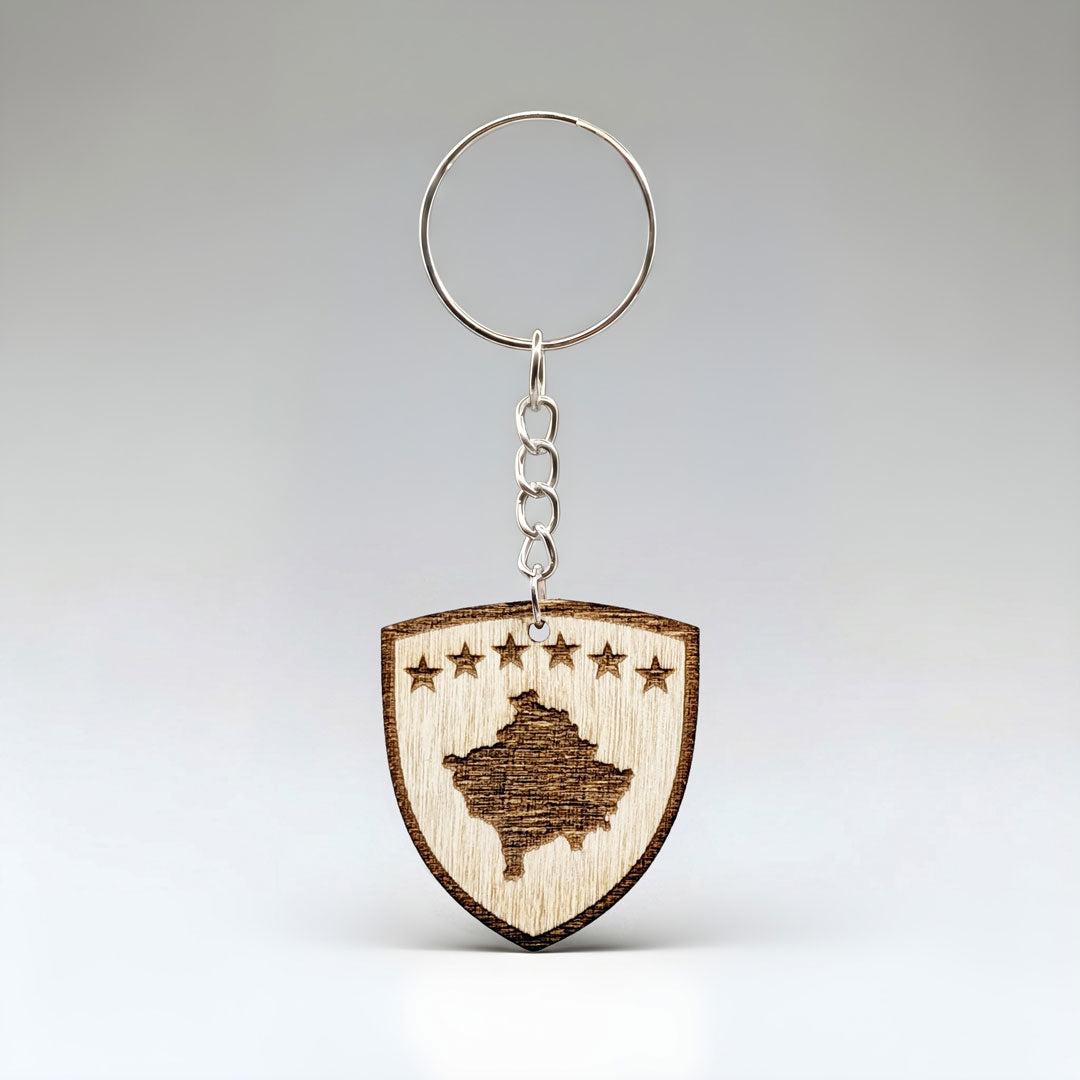 Stema Republika e Republikës së Kosovës varëse çelësash prodhuar në Shqipëri symbol.al 
Coat of Arms of the Republic of Kosova keychain made in Albania handmade symbol of Albania